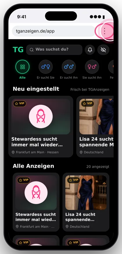 Chrome-Menü mit drei Punkten